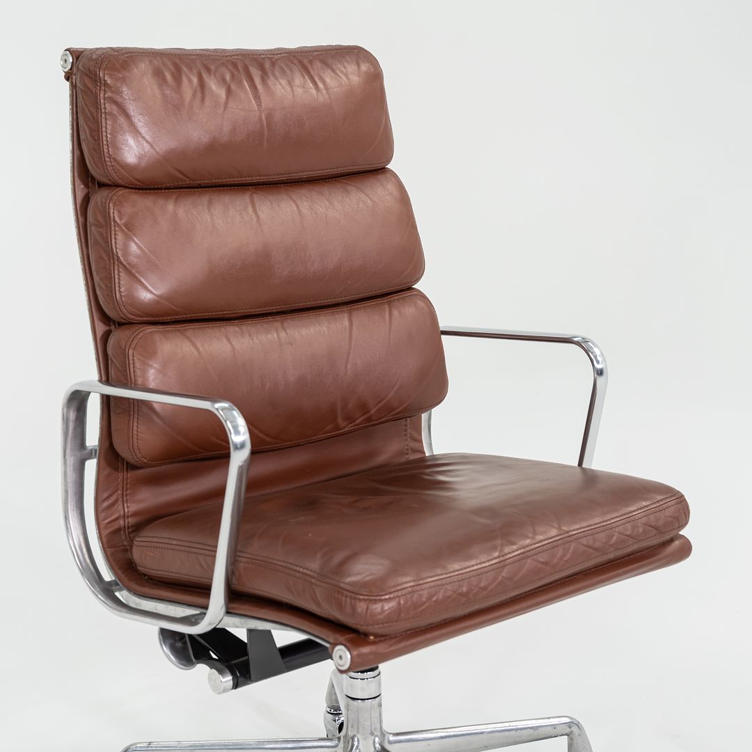 1996 Herman Miller Eames Soft Pad Executive Desk Chair in Brown Leather 6x Available