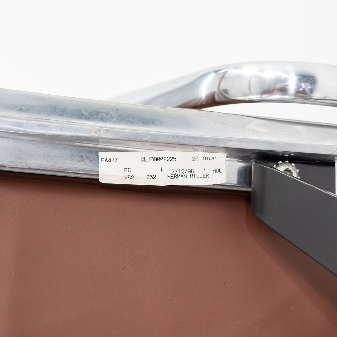 1996 Herman Miller Eames Soft Pad Executive Desk Chair in Brown Leather 6x Available