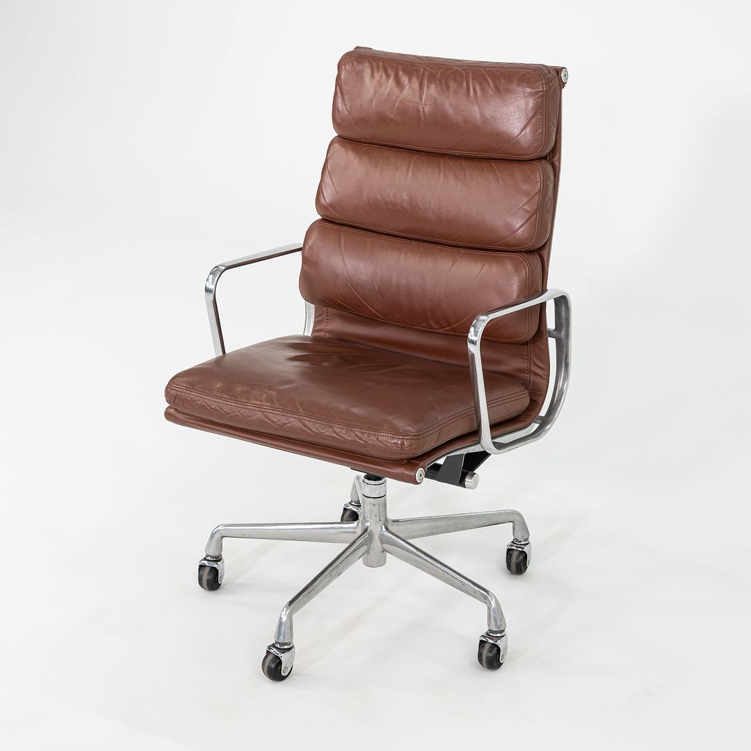 1996 Herman Miller Eames Soft Pad Executive Desk Chair in Brown Leather 6x Available