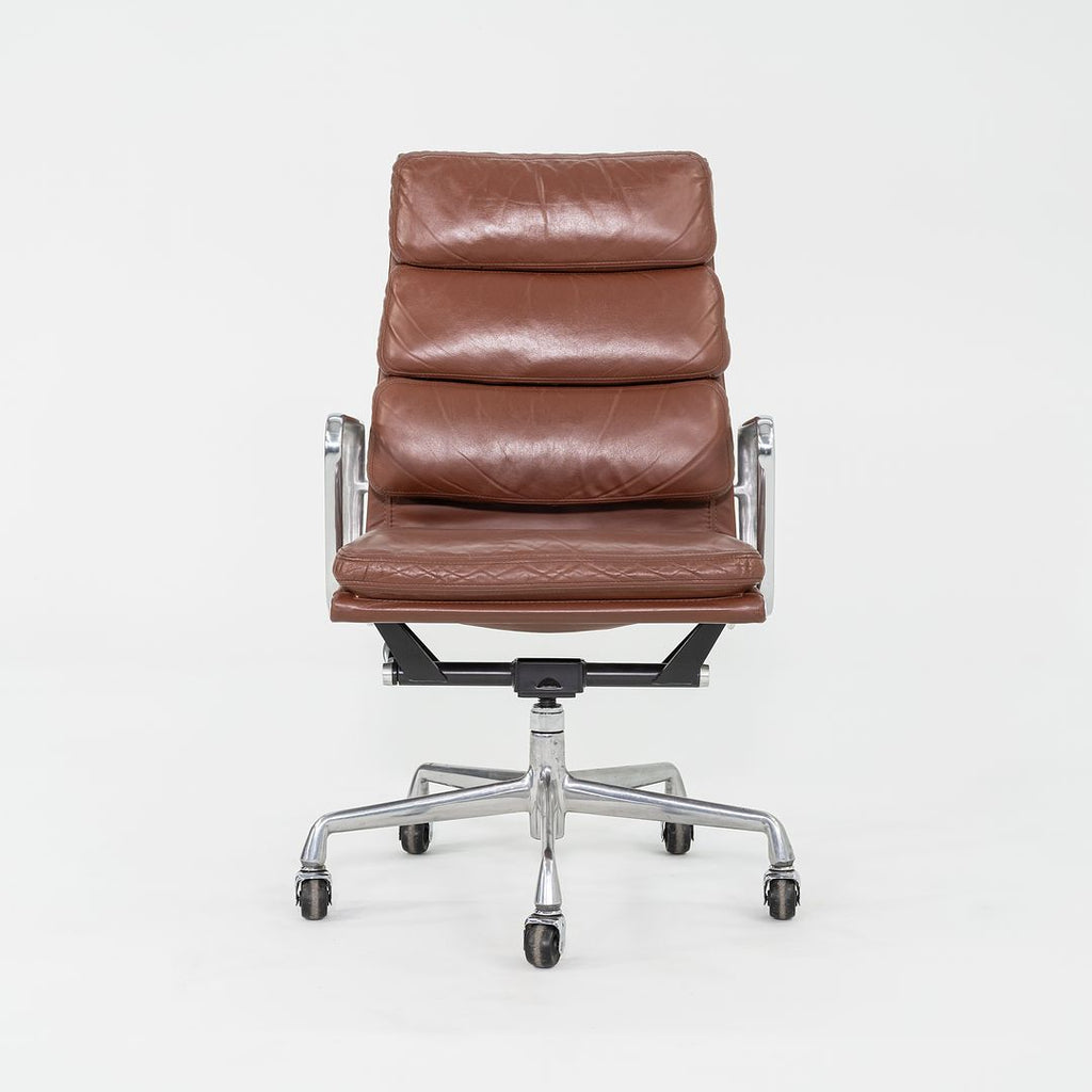 1996 Herman Miller Eames Soft Pad Executive Desk Chair in Brown Leather 6x Available