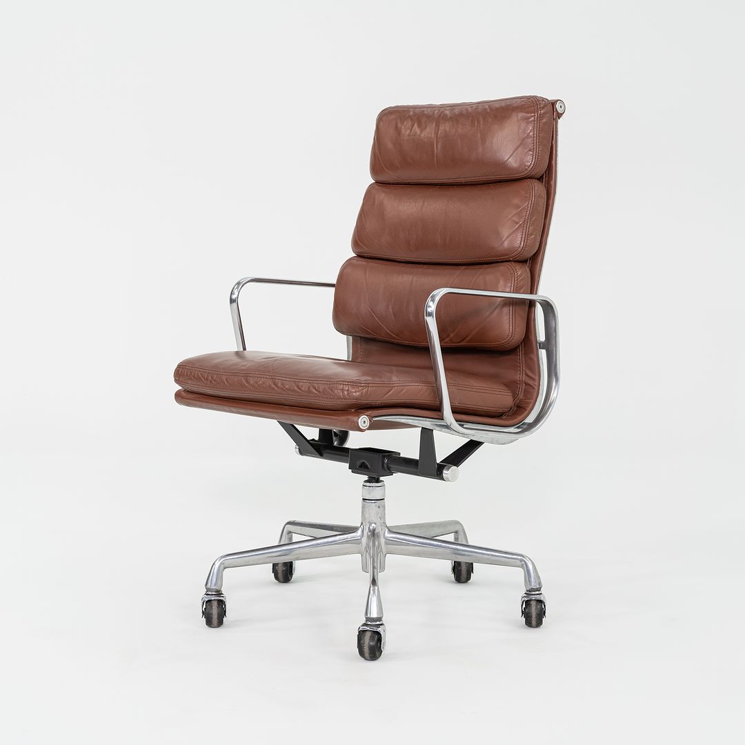 1996 Herman Miller Eames Soft Pad Executive Desk Chair in Brown Leather 6x Available