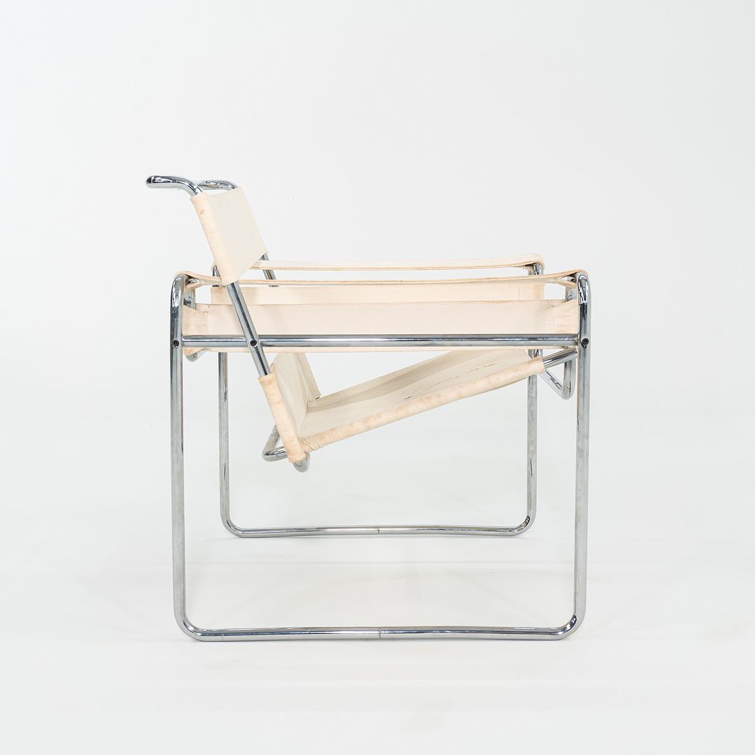 C. 1968 Wassily B3 Lounge Chair by Marcel Breuer for Knoll/Gavina in Off-White