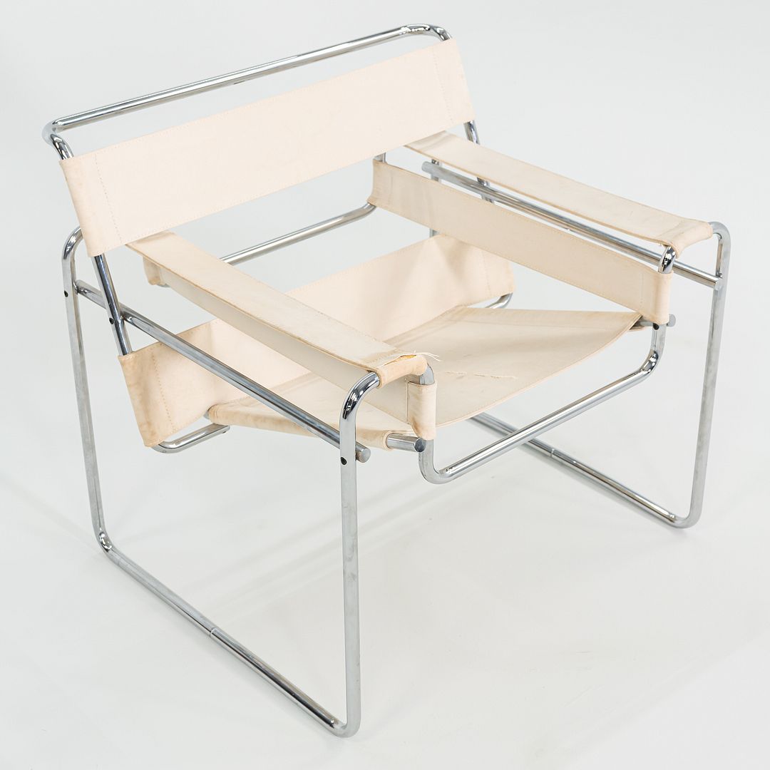 C. 1968 Wassily B3 Lounge Chair by Marcel Breuer for Knoll/Gavina in Off-White