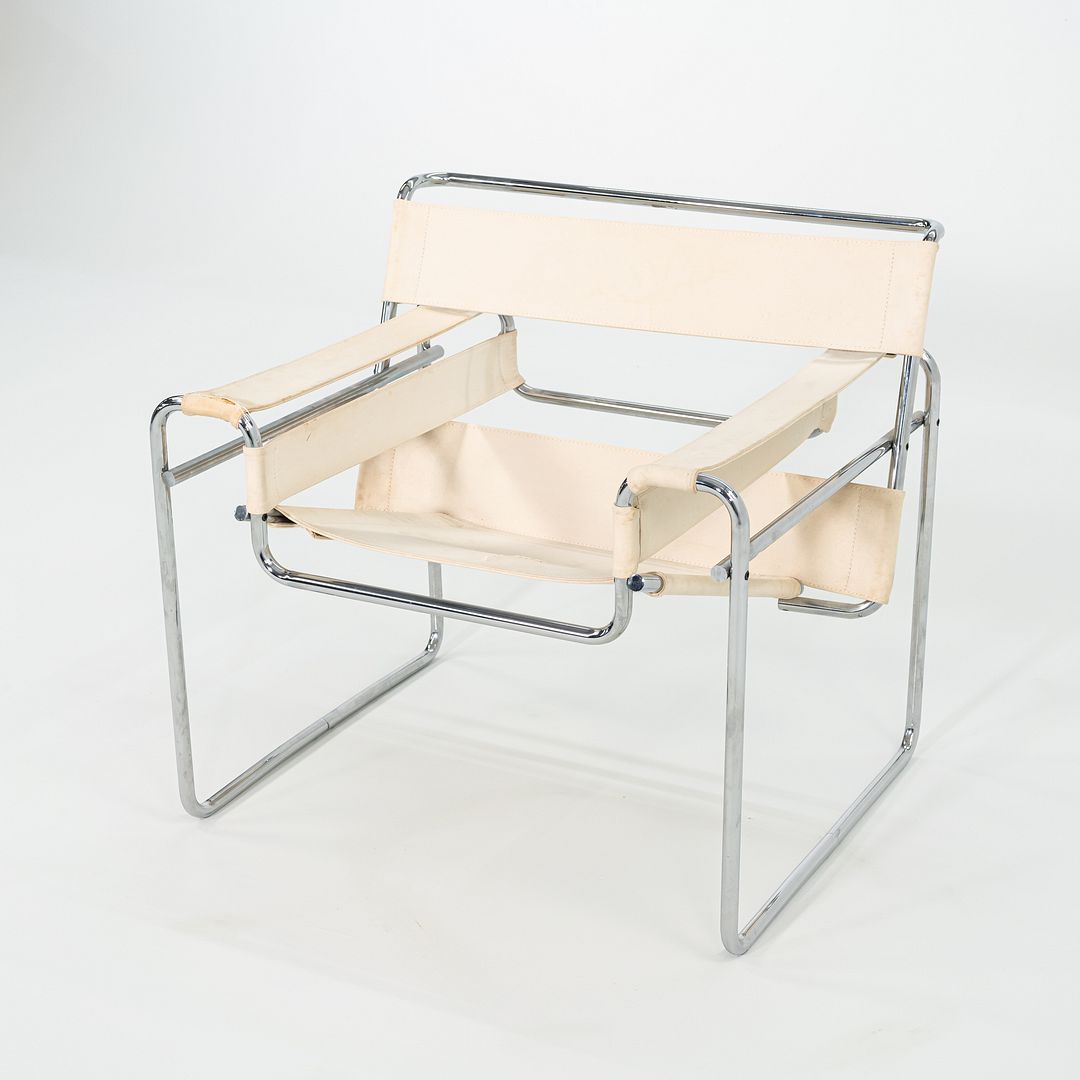 C. 1968 Wassily B3 Lounge Chair by Marcel Breuer for Knoll/Gavina in Off-White