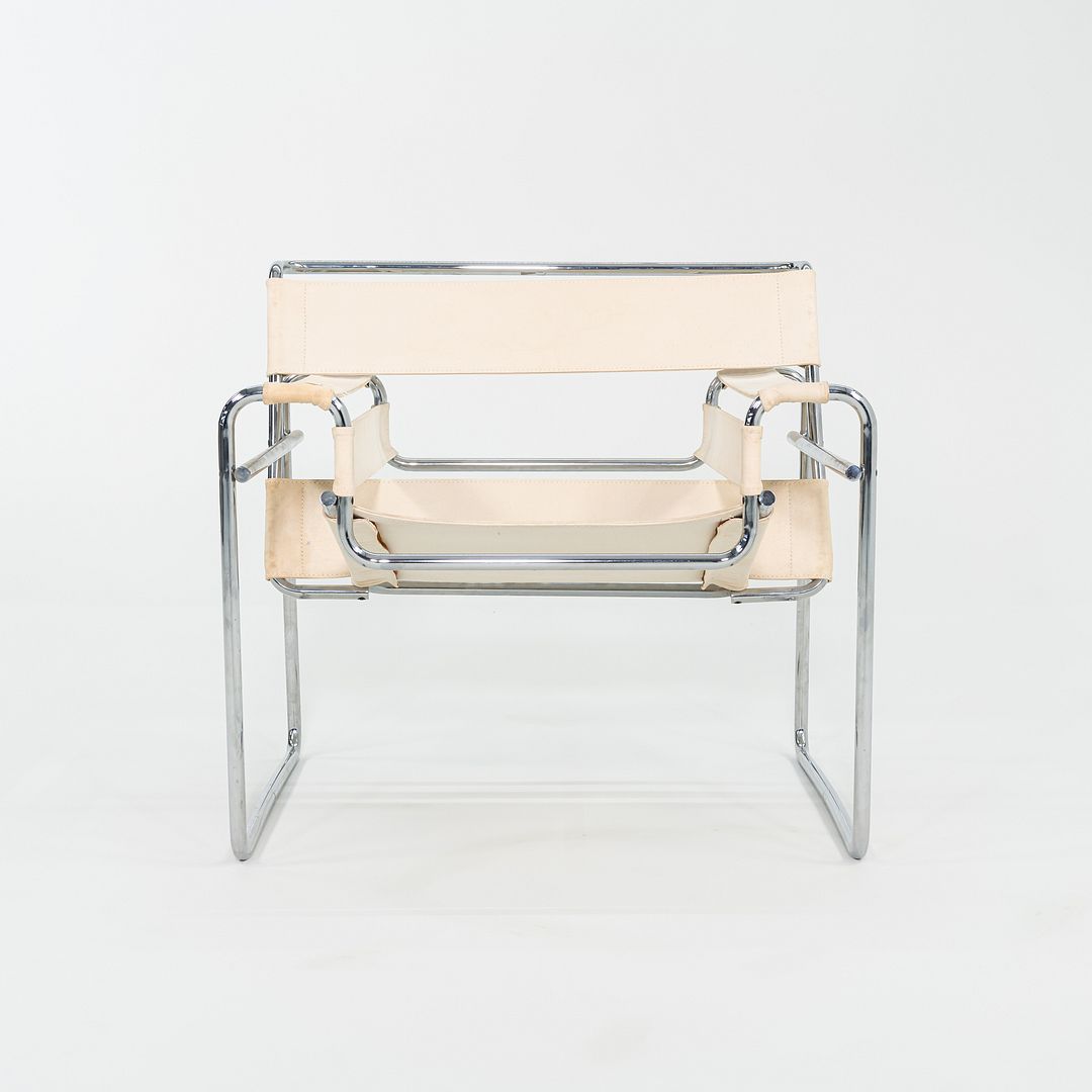 C. 1968 Wassily B3 Lounge Chair by Marcel Breuer for Knoll/Gavina in Off-White