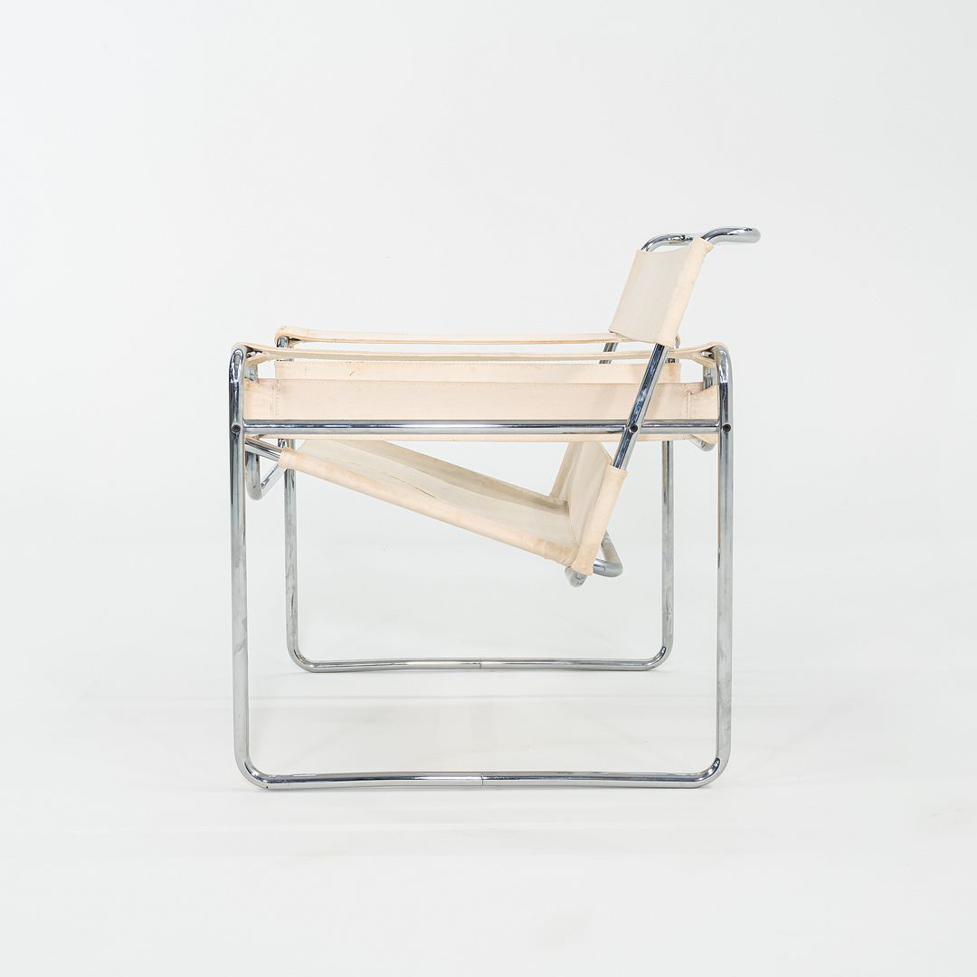 C. 1968 Wassily B3 Lounge Chair by Marcel Breuer for Knoll/Gavina in Off-White