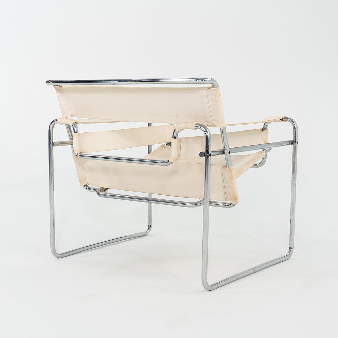 C. 1968 Wassily B3 Lounge Chair by Marcel Breuer for Knoll/Gavina in Off-White