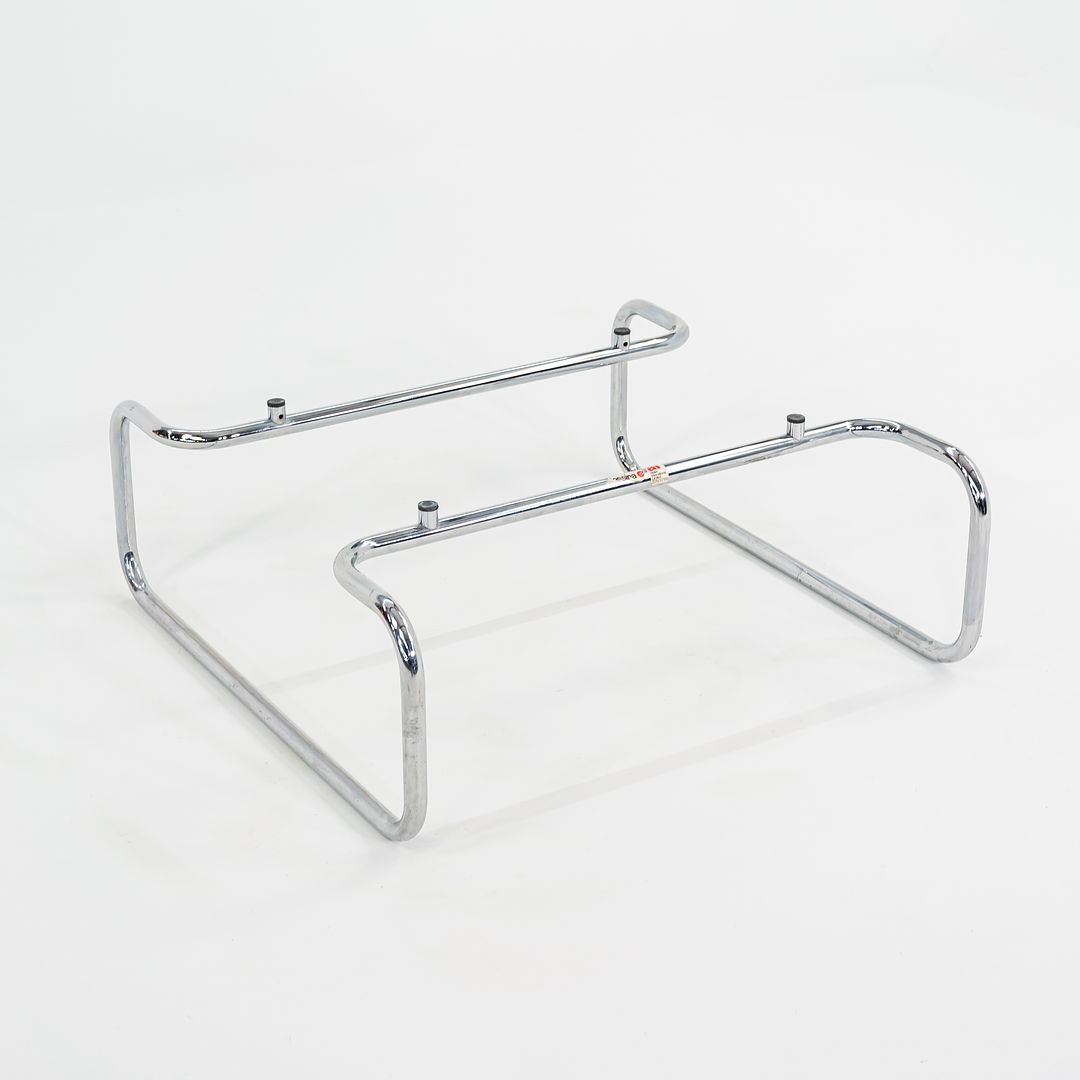 1970s Michael McCarthy for Cassina Tubular Steel Coffee Table in Marble 32 inch