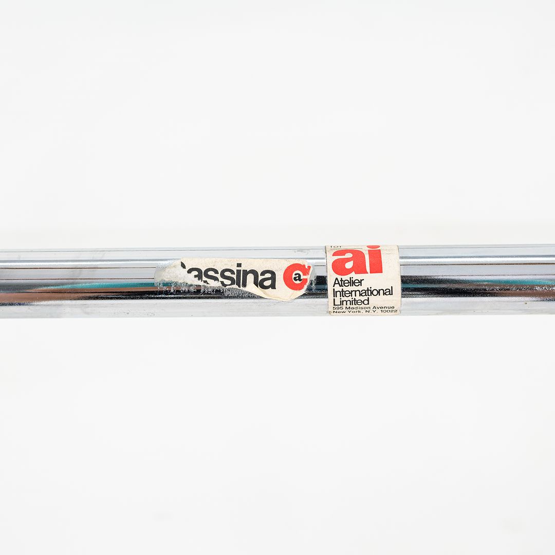 1970s Michael McCarthy for Cassina Tubular Steel Coffee Table in Marble 32 inch