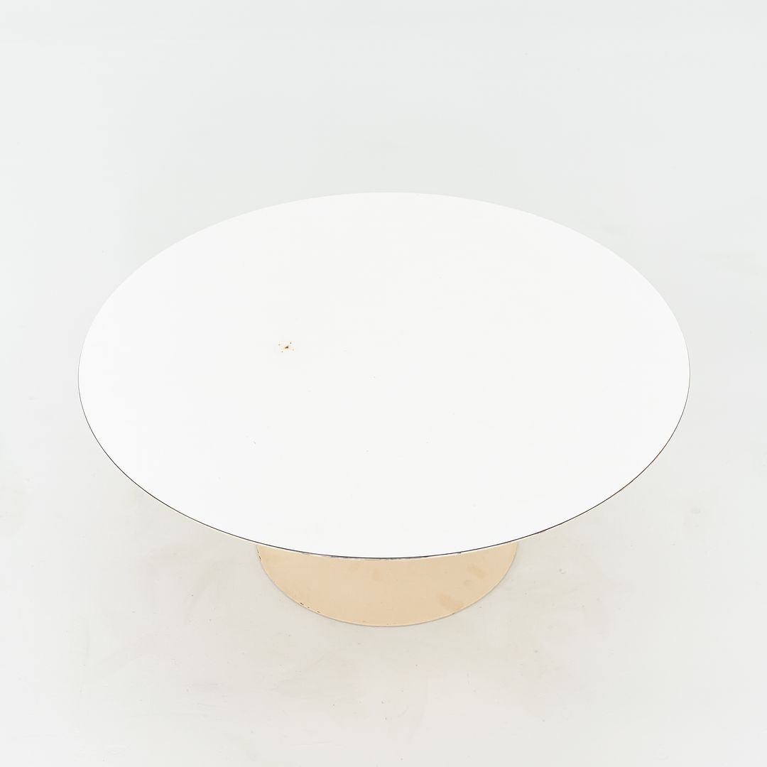 1974 Eero Saarinen for Knoll 36 inch Round Coffee Table in White Laminate