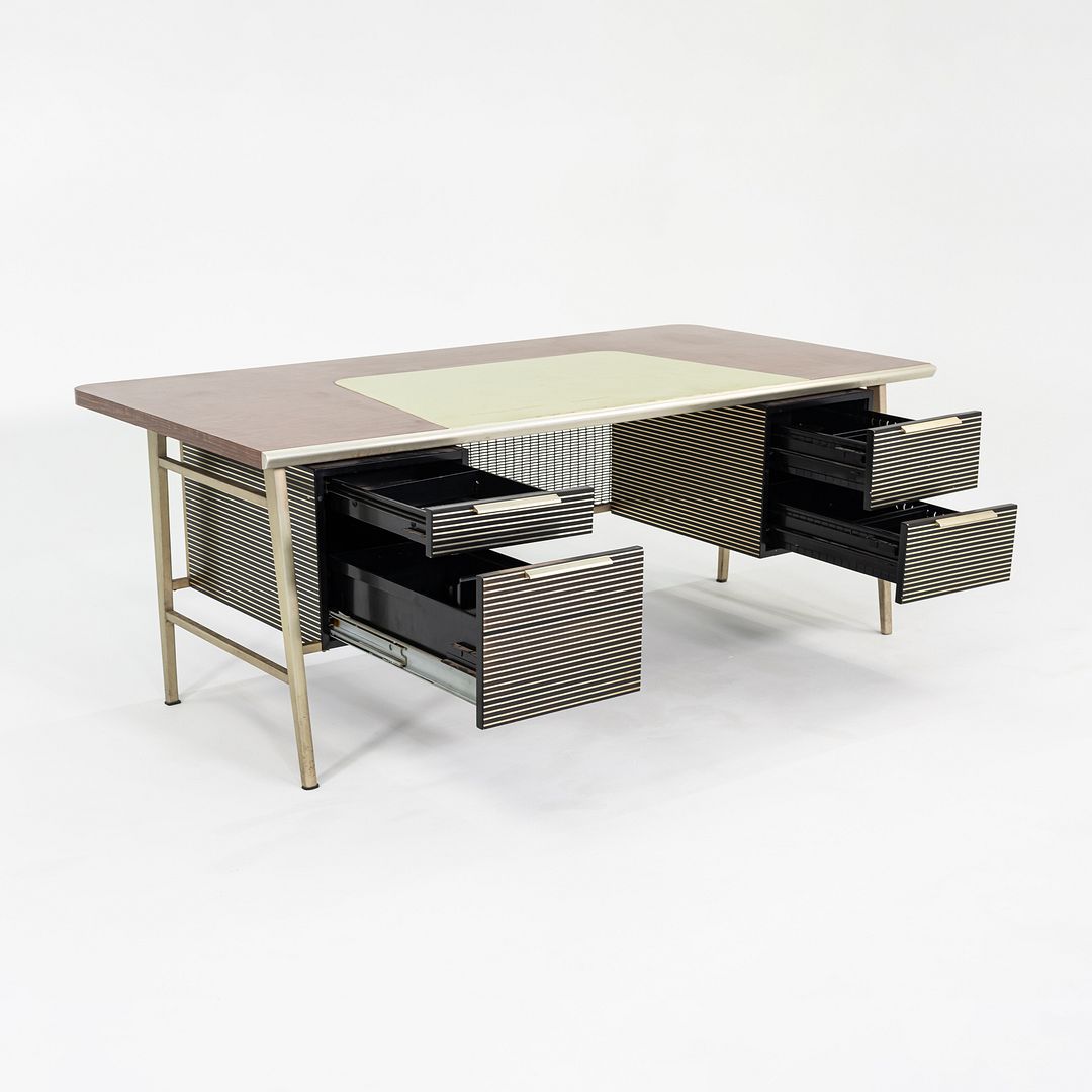C. 1958 Gordon Bunshaft of SOM / Alcoa / GF Studios Italic Desk for General Fireproofing Co.