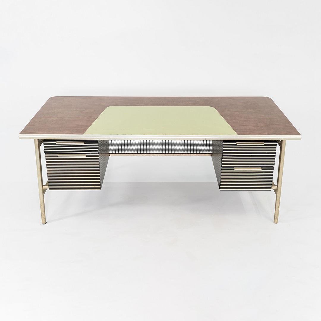C. 1958 Gordon Bunshaft of SOM / Alcoa / GF Studios Italic Desk for General Fireproofing Co.