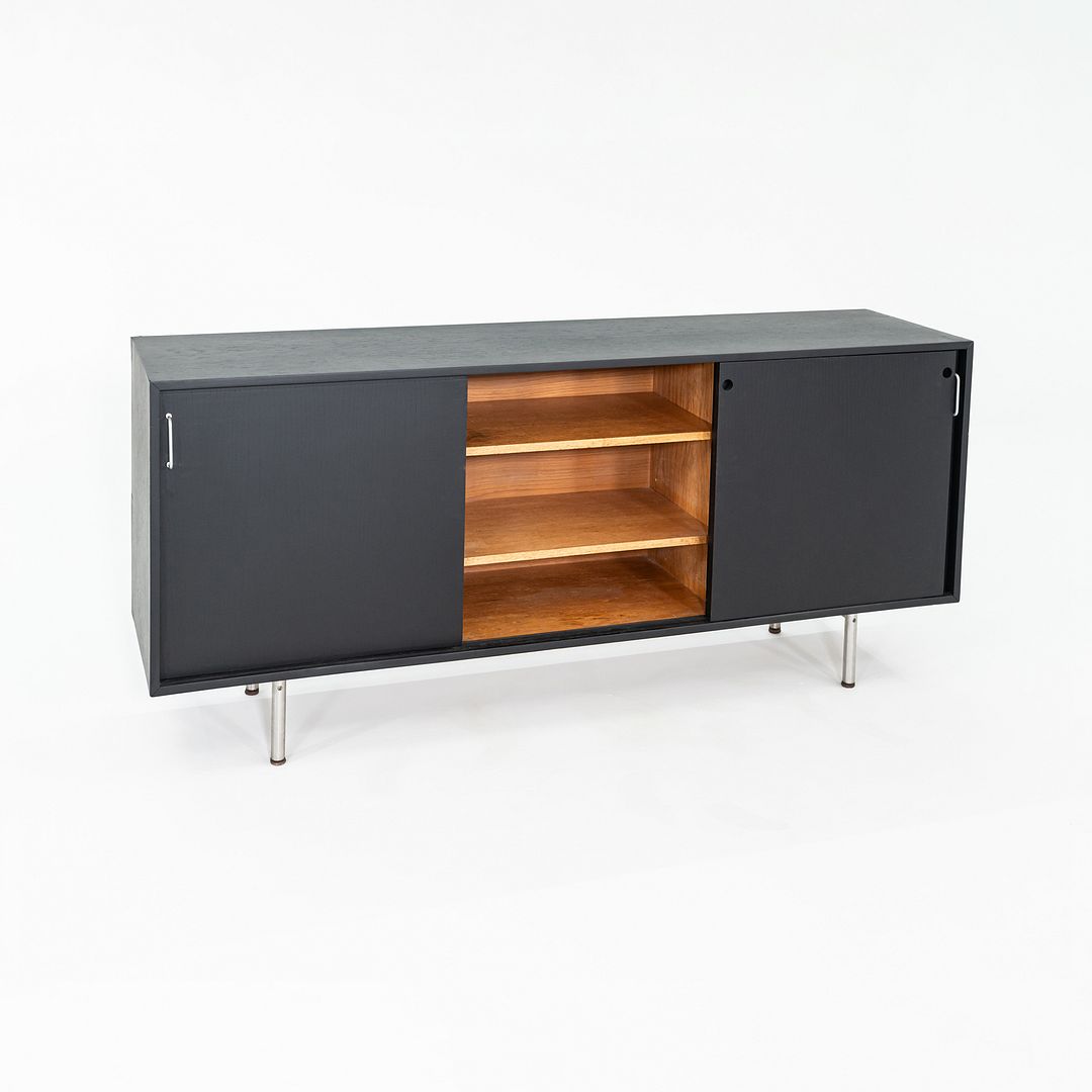 1958 Jens Risom Ebonized Oak Wood Credenza / Cabinet from Seagram Building