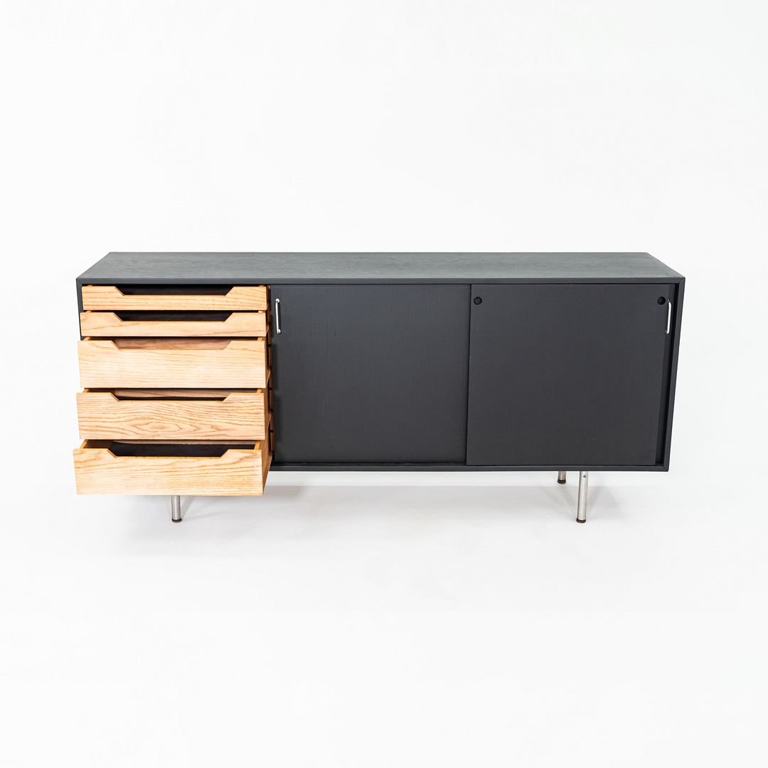 1958 Jens Risom Ebonized Oak Wood Credenza / Cabinet from Seagram Building