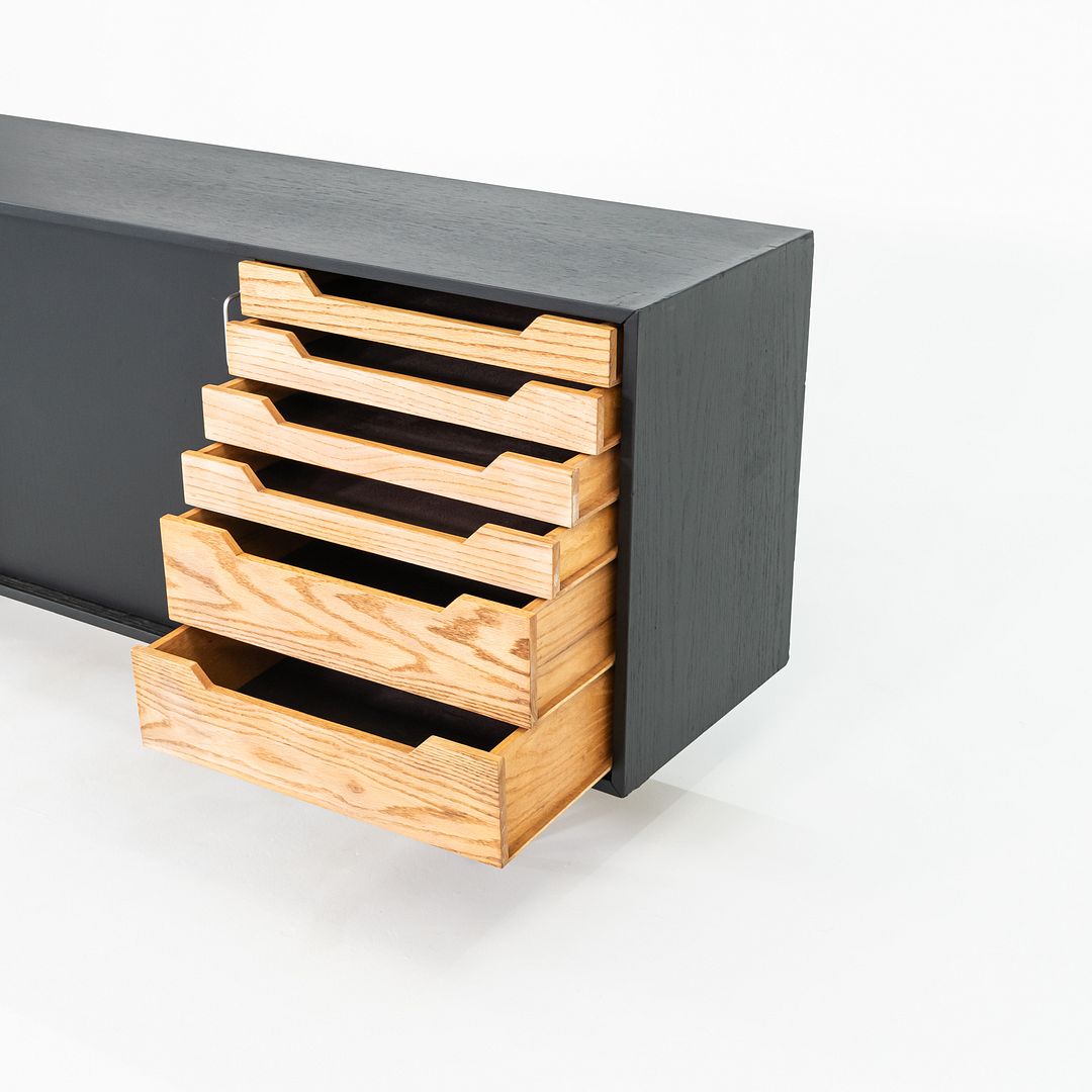 1958 Jens Risom Ebonized Oak Wood Credenza / Cabinet from Seagram Building