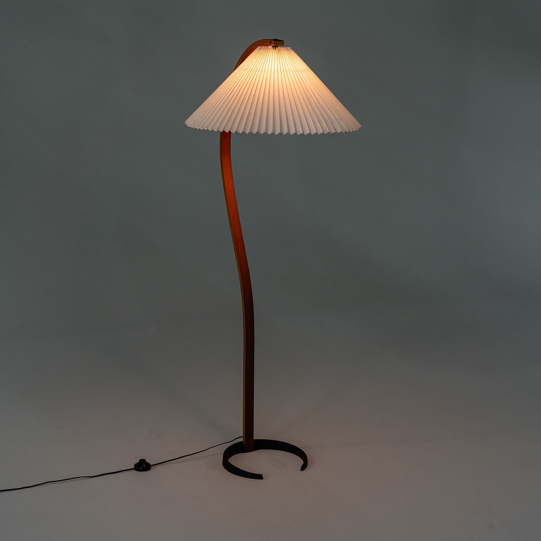 1970s Caprani Teak and Linen Timberline Floor Lamp by Mads Caprani Denmark