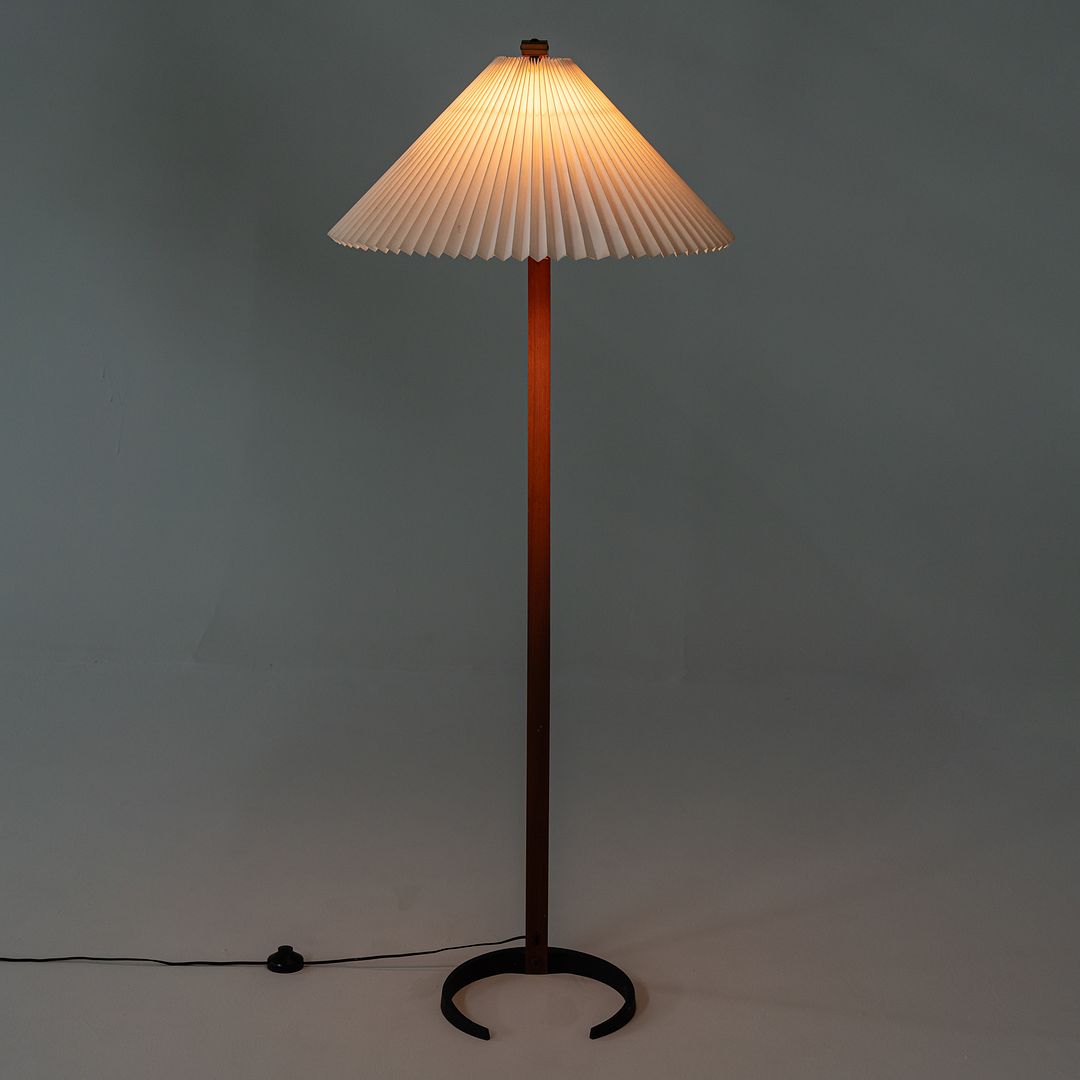 1970s Caprani Teak and Linen Timberline Floor Lamp by Mads Caprani Denmark