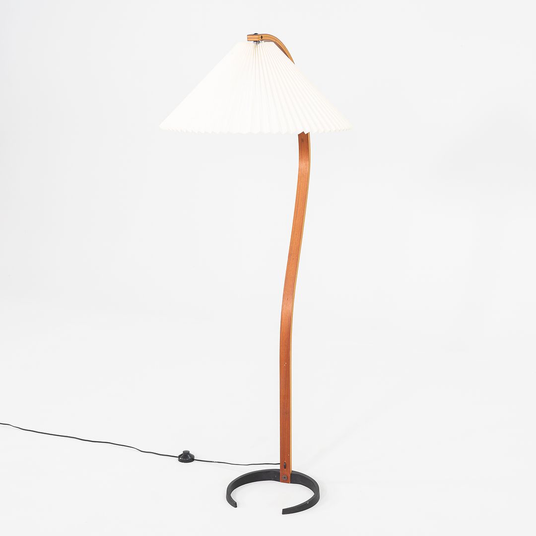 1970s Caprani Teak and Linen Timberline Floor Lamp by Mads Caprani Denmark