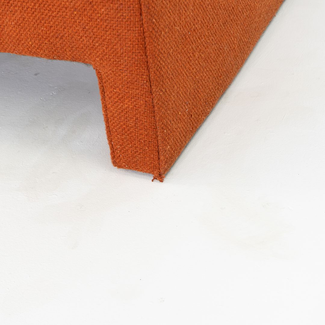 1970s Frank Majore for Pace Collection Sculptural Two Seat Settee Sofa in Orange Hopsack Fabric