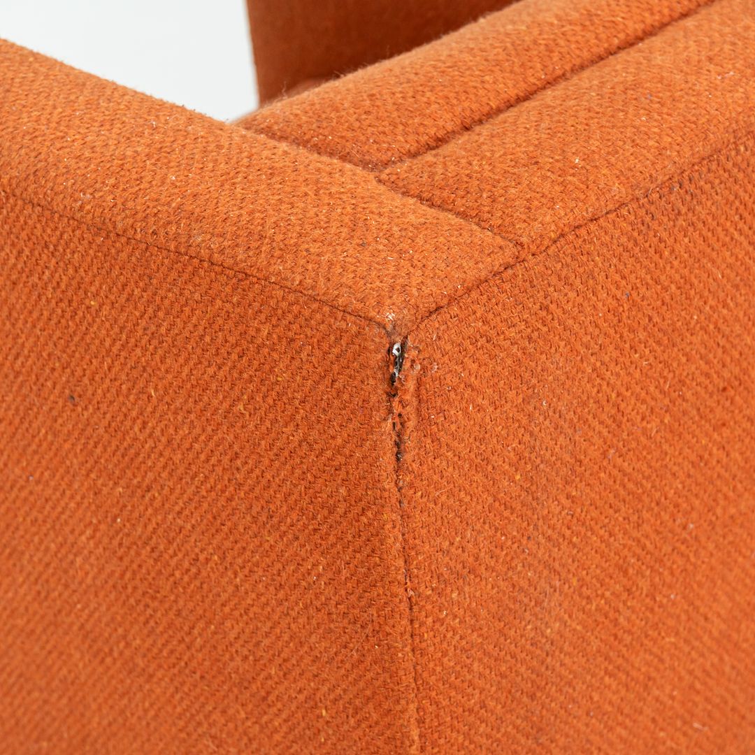 1970s Frank Majore for Pace Collection Sculptural Three Seat Sofa in Orange Fabric