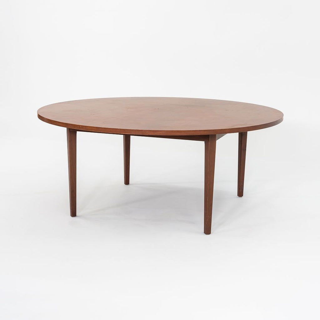 1960s Round American Modern Walnut Dining / Conference Table 72 inch
