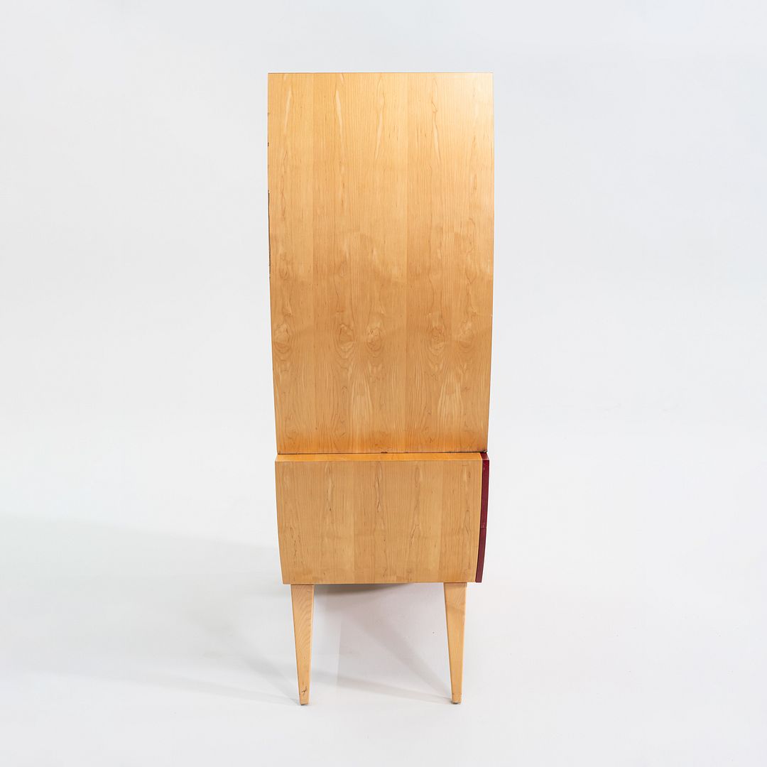 1990s Postmodern Sculptural Studio Craft Color Block Maple Armoire / Cabinet (Left)