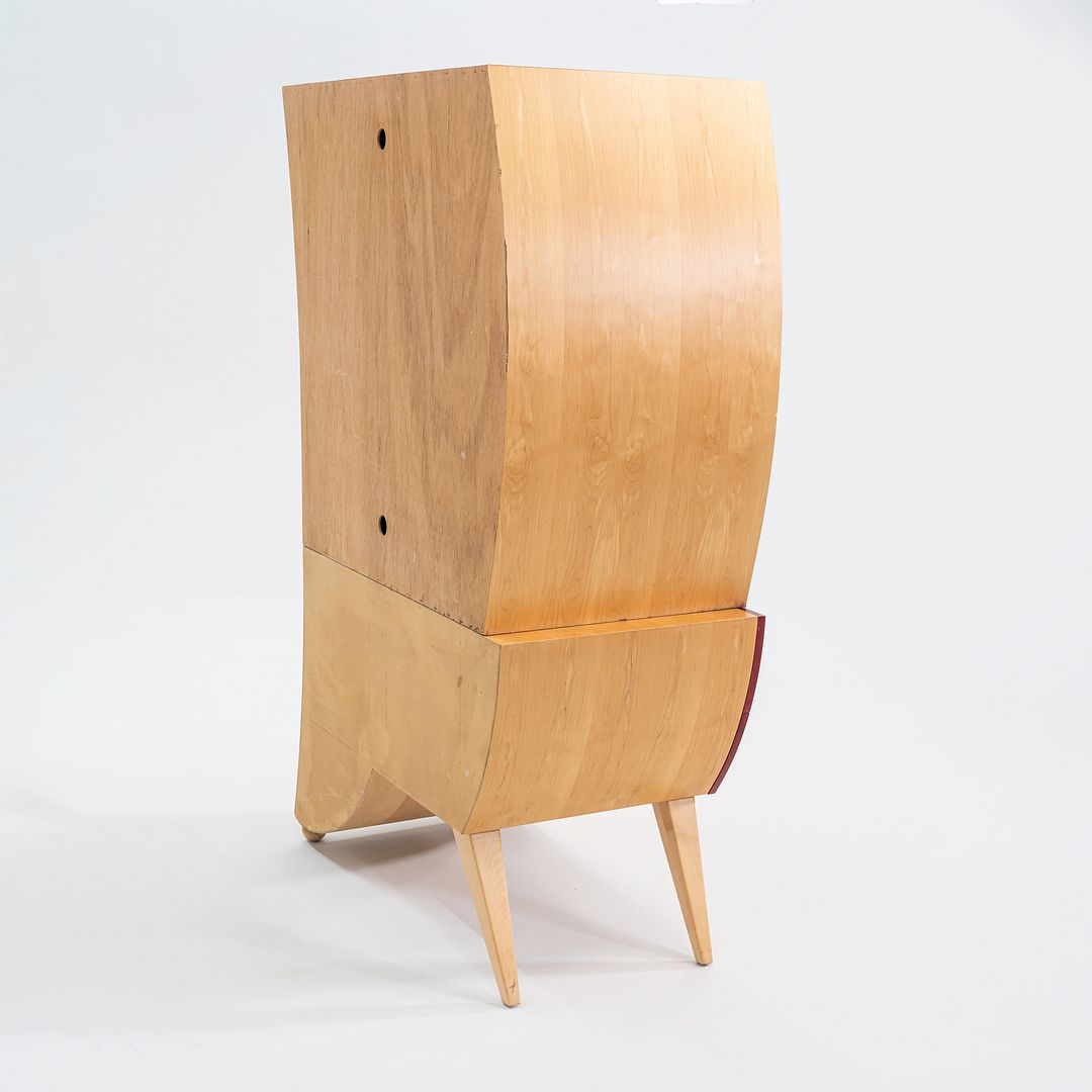 1990s Postmodern Sculptural Studio Craft Color Block Maple Armoire / Cabinet (Left)