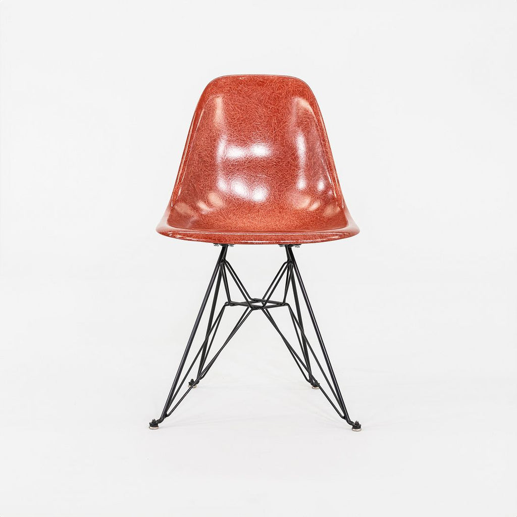 C. 2018 Eames Modernica Side / Dining Chair in Red Fiberglass with Eiffel Base
