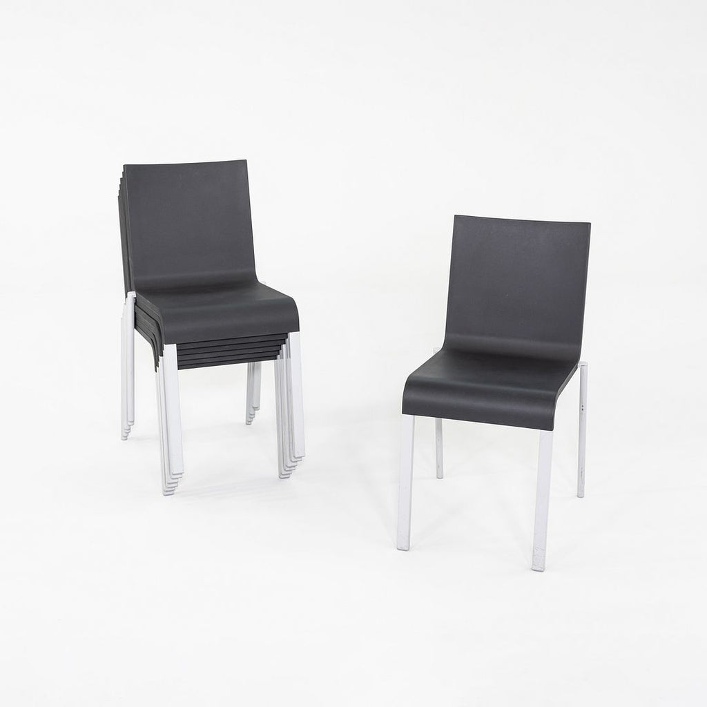 SOLD 2002 Maarten van Severen for Vitra .03 Stacking Dining Side Chairs in Black 7x Available