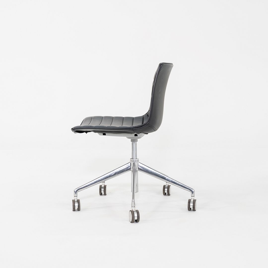 SOLD C. 2020 Lievore Altherr Molina for Arper Catifa Desk Chairs in Black Leather with Pnuematic Base 4x Available