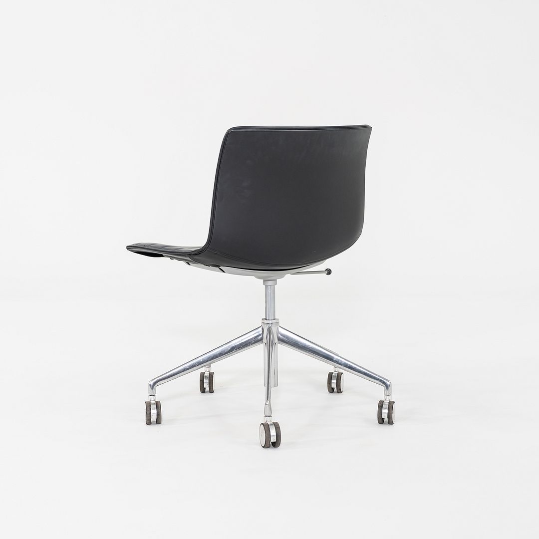 SOLD C. 2020 Lievore Altherr Molina for Arper Catifa Desk Chairs in Black Leather with Pnuematic Base 4x Available