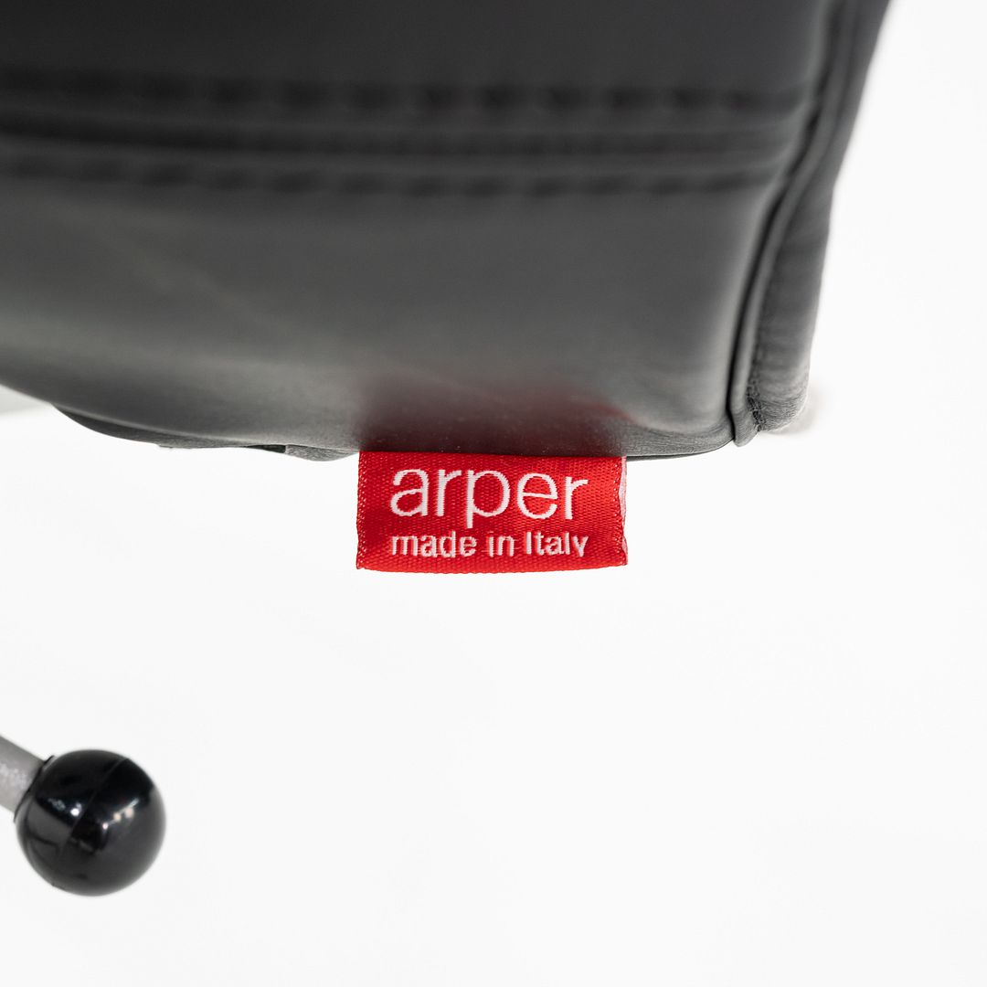 SOLD C. 2020 Lievore Altherr Molina for Arper Catifa Desk Chairs in Black Leather with Pnuematic Base 4x Available