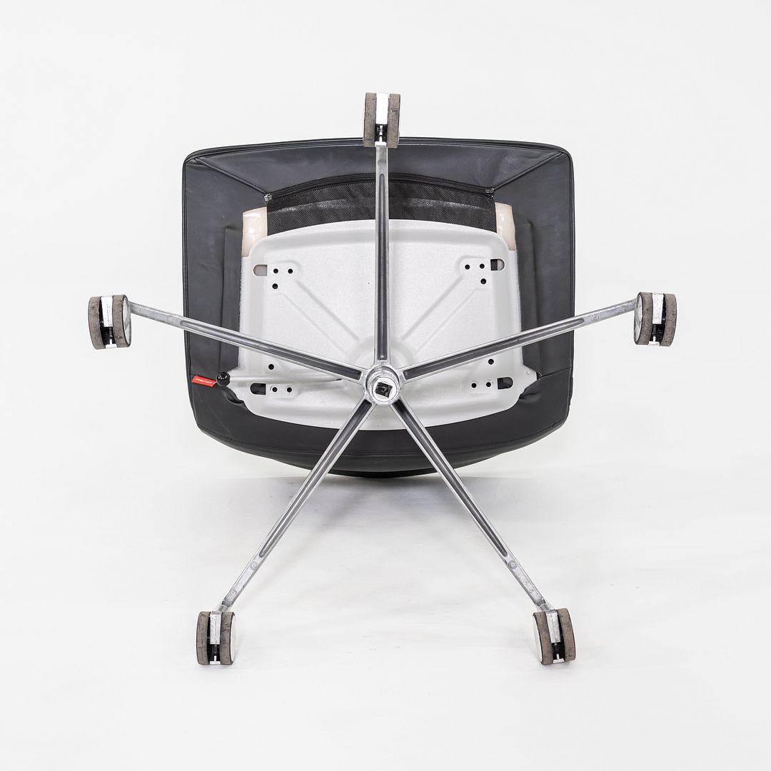 SOLD C. 2020 Lievore Altherr Molina for Arper Catifa Desk Chairs in Black Leather with Pnuematic Base 4x Available