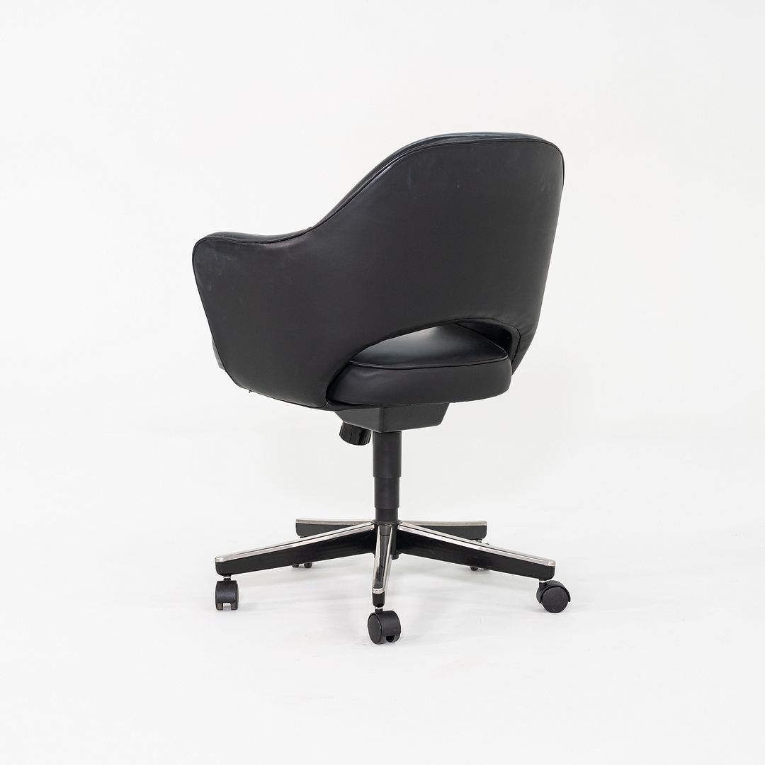 C. 2004 Eero Saarinen for Knoll Executive Desk Chairs with Arms in Black Leather 12+ Available