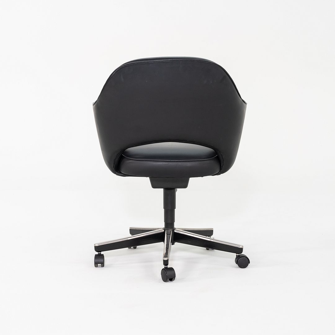 C. 2004 Eero Saarinen for Knoll Executive Desk Chairs with Arms in Black Leather 12+ Available
