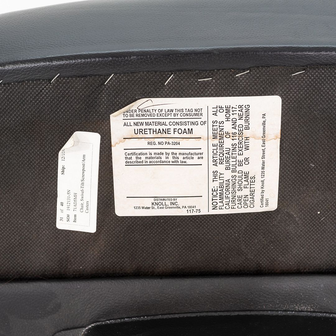 C. 2004 Eero Saarinen for Knoll Executive Desk Chairs with Arms in Black Leather 12+ Available