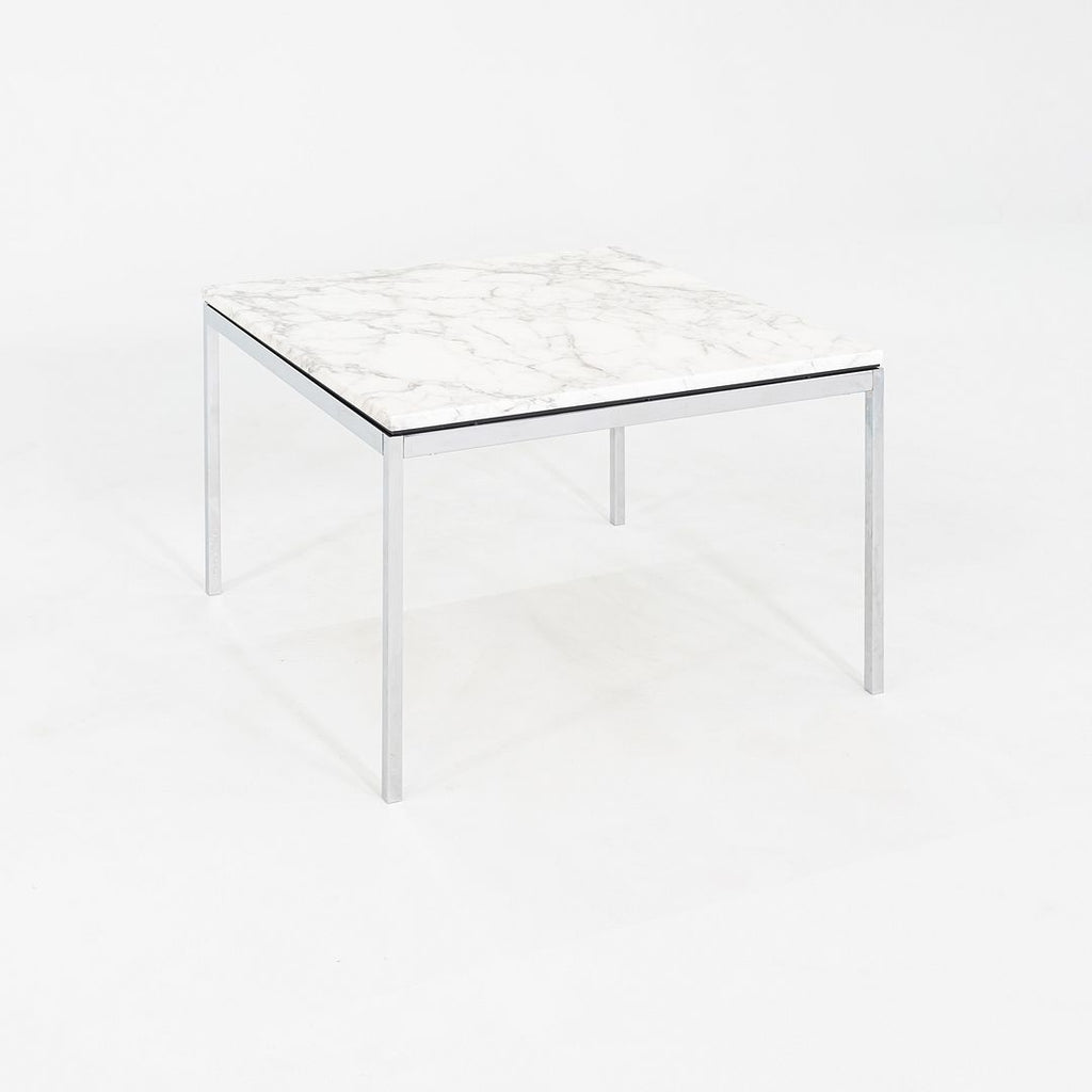 2013 Florence Knoll Coffee / End Table Polished Arabescato Marble Top 29x29x19