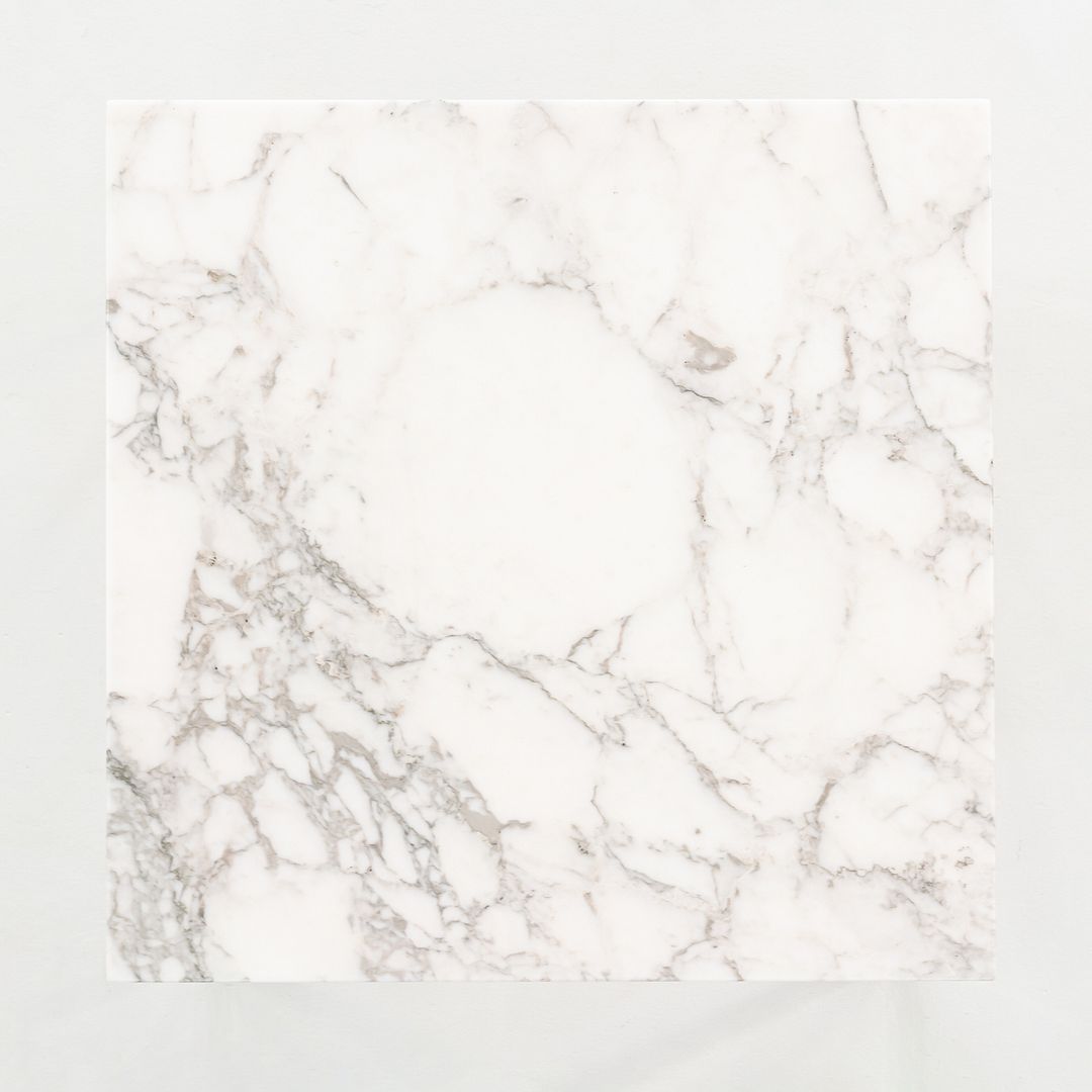 2010s Florence Knoll End Table with Polished Arabescato Marble Top 23x23x17