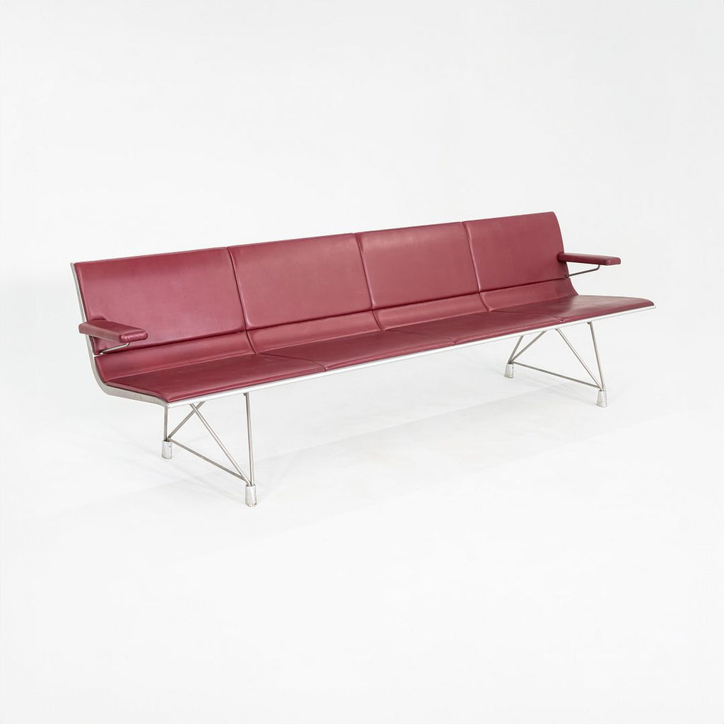 2000s Aero benches by Lievore Altherr Molina for Sellex / Davis in Aluminum and Red Vinyl