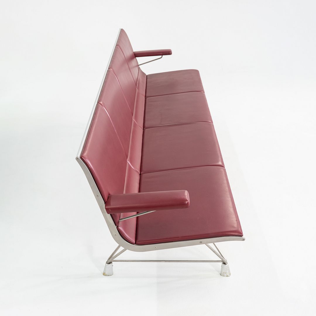 2000s Aero benches by Lievore Altherr Molina for Sellex / Davis in Aluminum and Red Vinyl