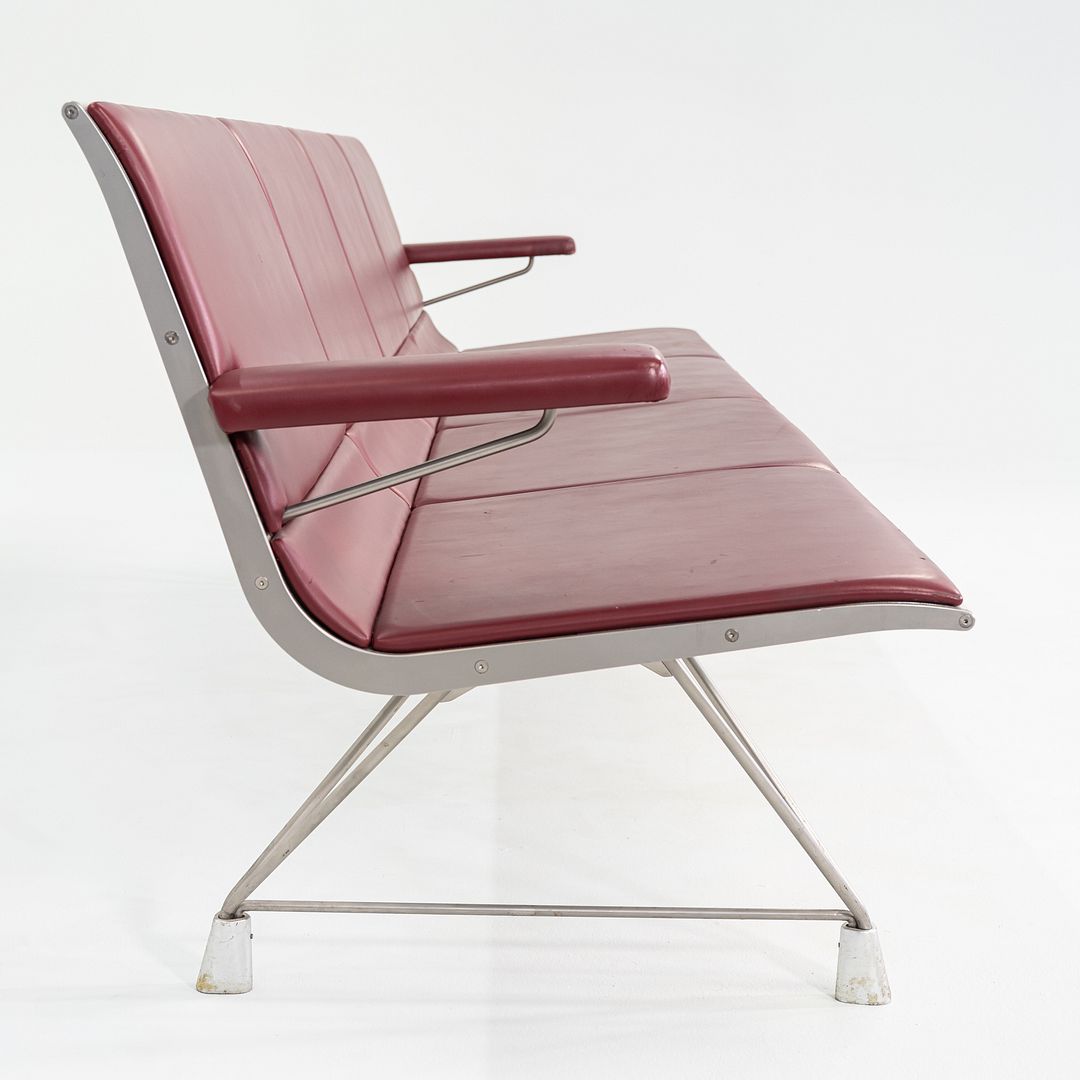 2000s Aero benches by Lievore Altherr Molina for Sellex / Davis in Aluminum and Red Vinyl
