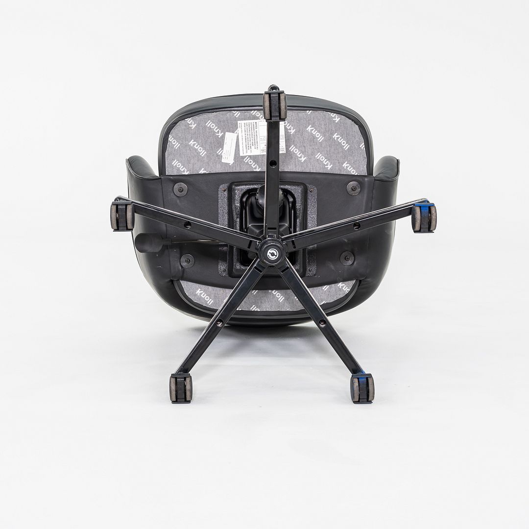 SOLD 2005 Eero Saarinen for Knoll Executive Desk Chair with Arms in Black Leather