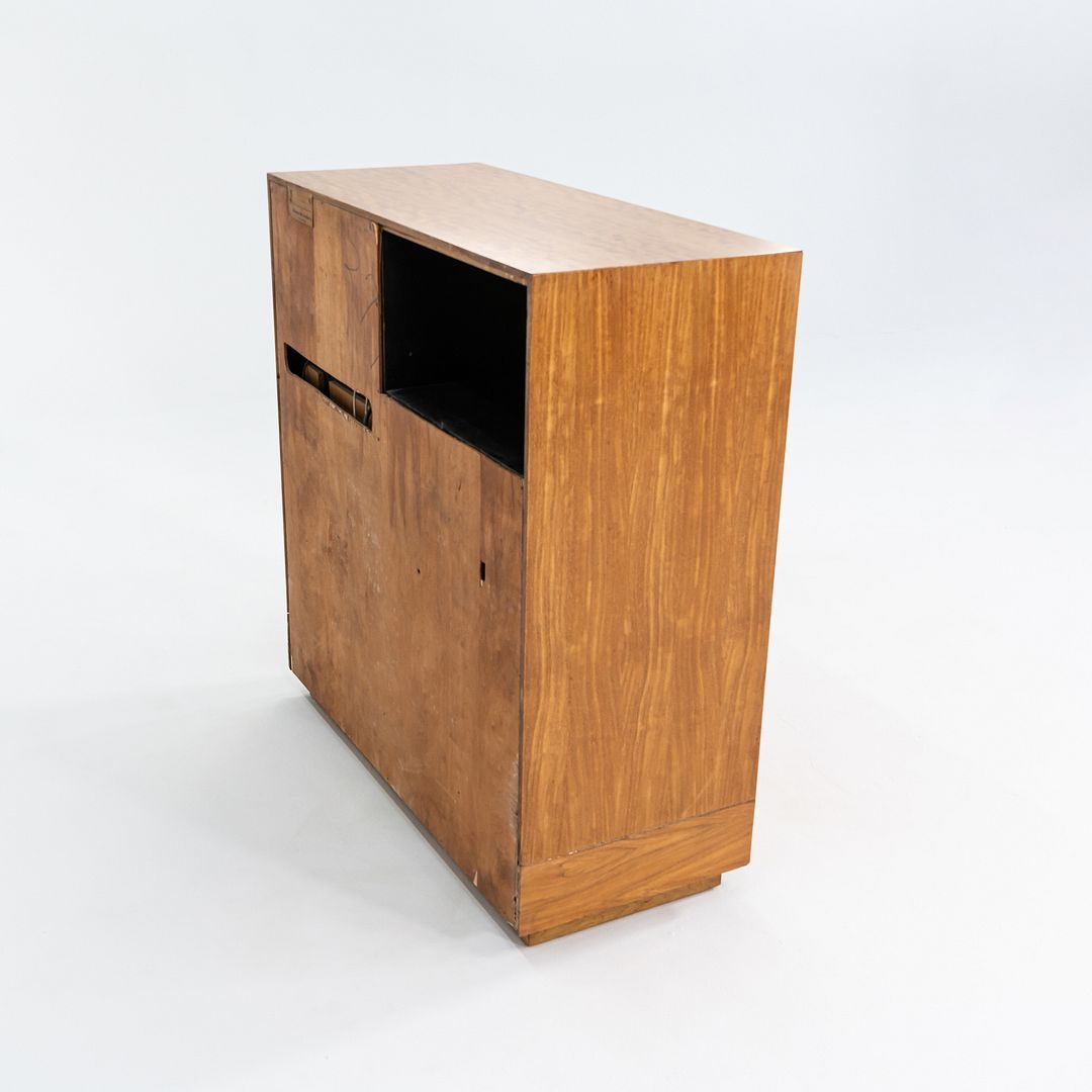 C. 1941 Gilbert Rohde for Herman Miller Paldao Burled Acacia Stereo Cabinet, Model 4103