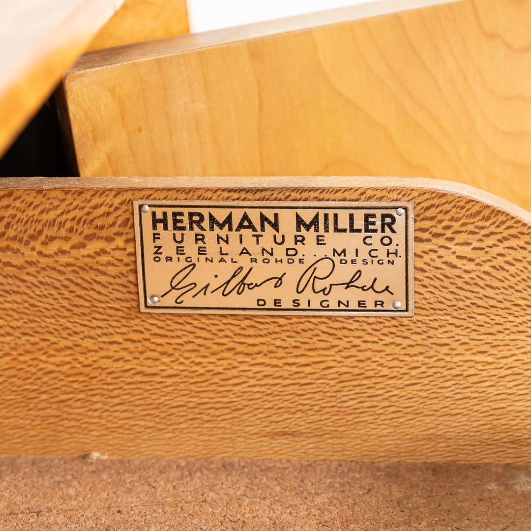 C. 1941 Gilbert Rohde for Herman Miller Paldao Burled Acacia Stereo Cabinet, Model 4103