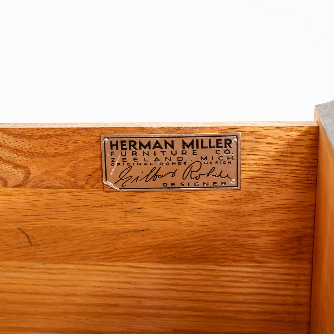 C. 1941 Gilbert Rohde for Herman Miller Paldao Burled Acacia Speaker Cabinet