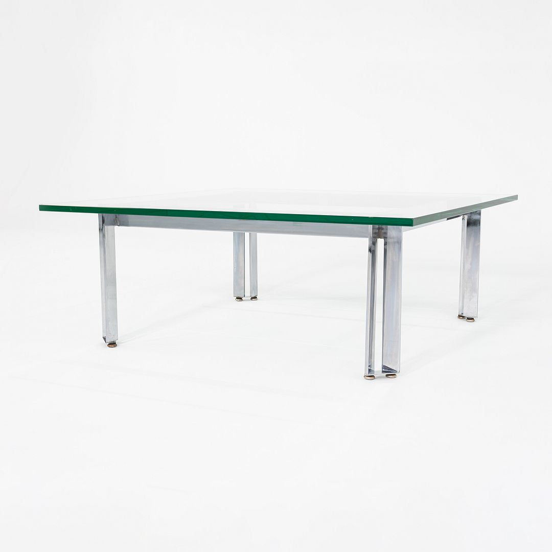 1960s James Howell for Tri-Mark Designs Chromed Steel and Glass Coffee Table