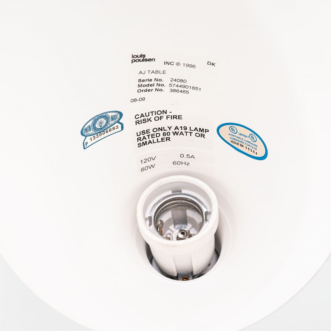 1996 Arne Jacobsen for Louis Poulsen AJ Desk / Table Lamp Black Enameled Steel