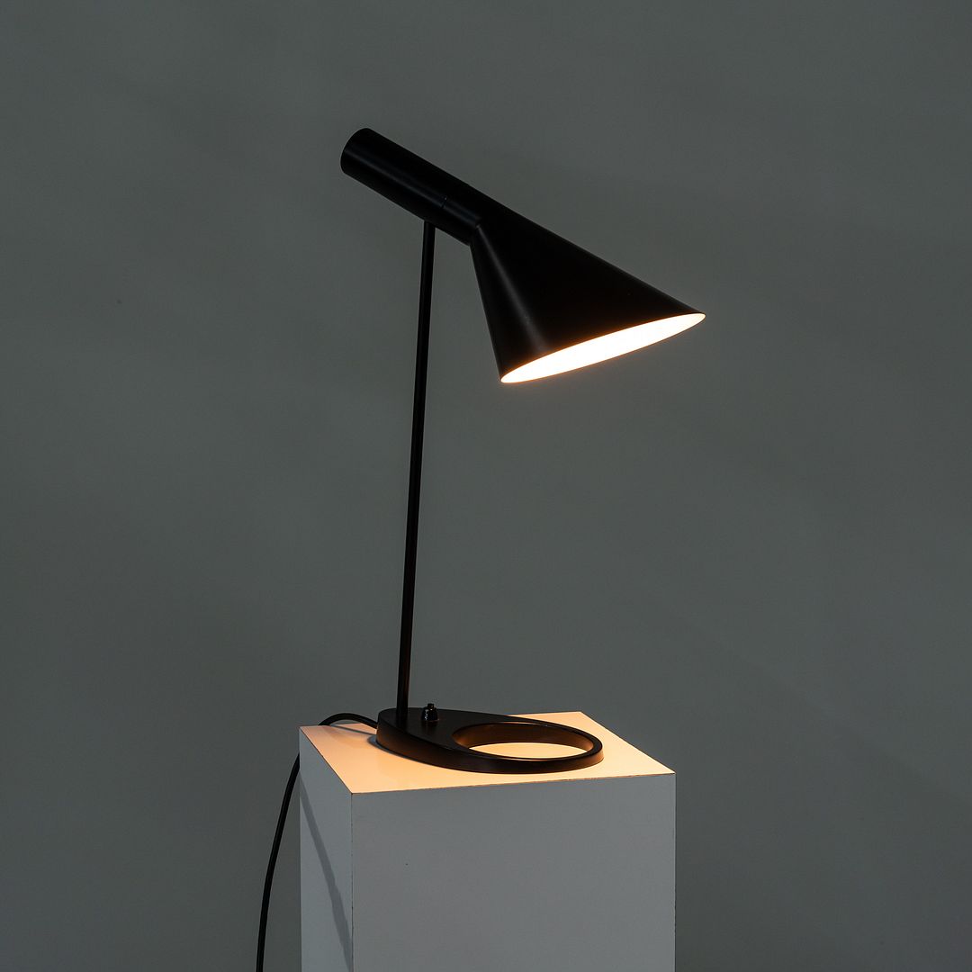 1996 Arne Jacobsen for Louis Poulsen AJ Desk / Table Lamp Black Enameled Steel