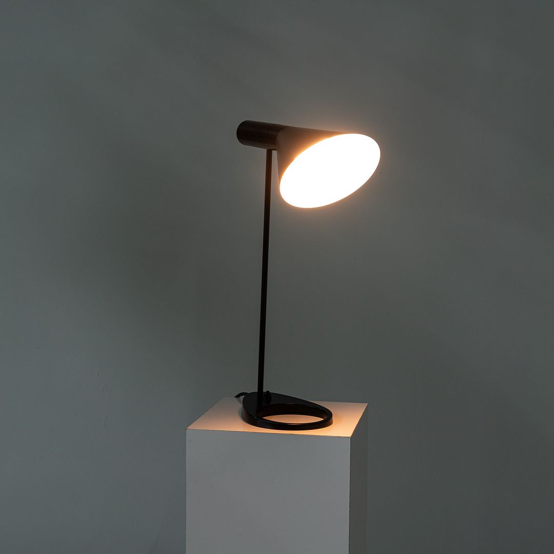 1996 Arne Jacobsen for Louis Poulsen AJ Desk / Table Lamp Black Enameled Steel