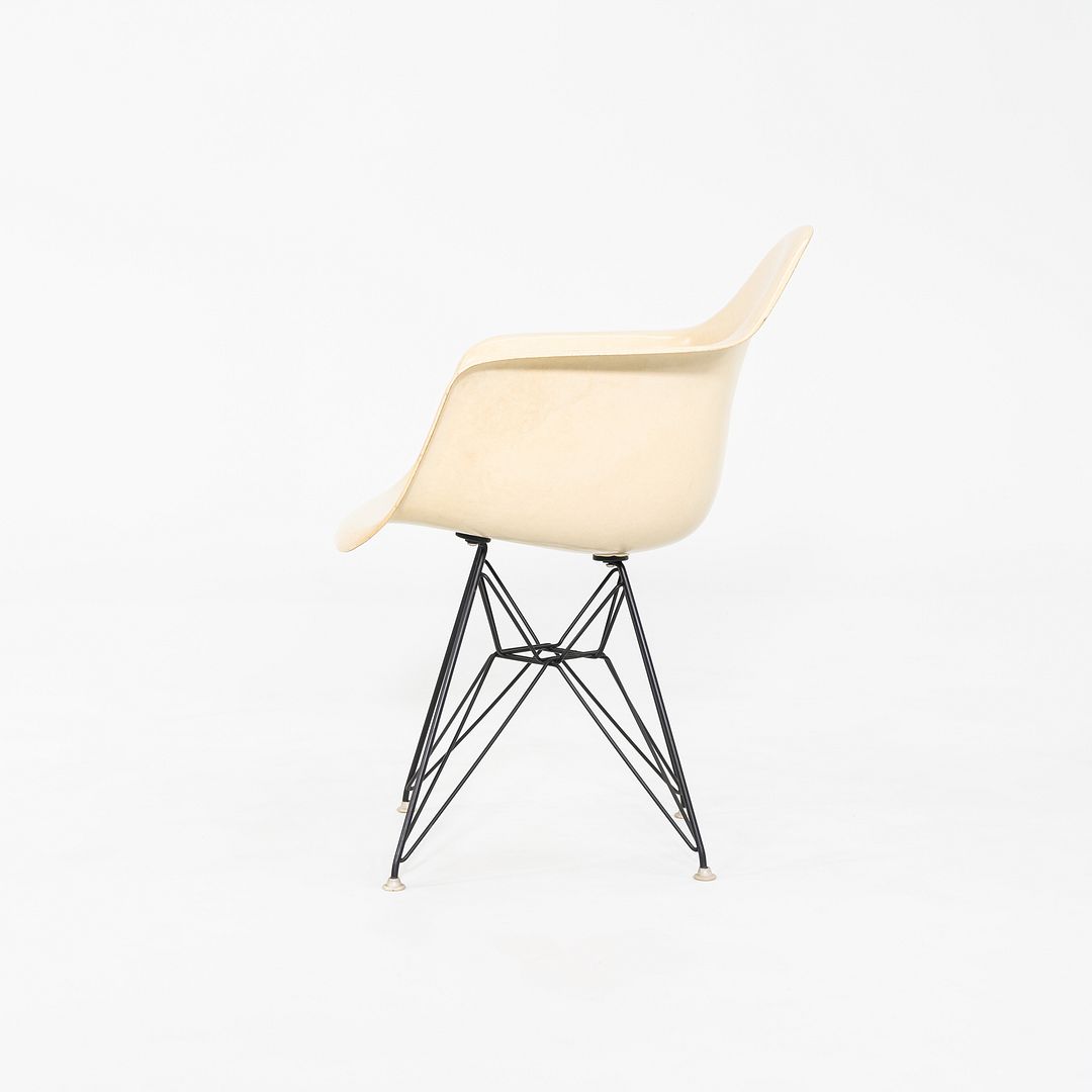 1962 Pair of Herman Miller Eames DAR Fiberglass Arm Shell Dining Chairs White